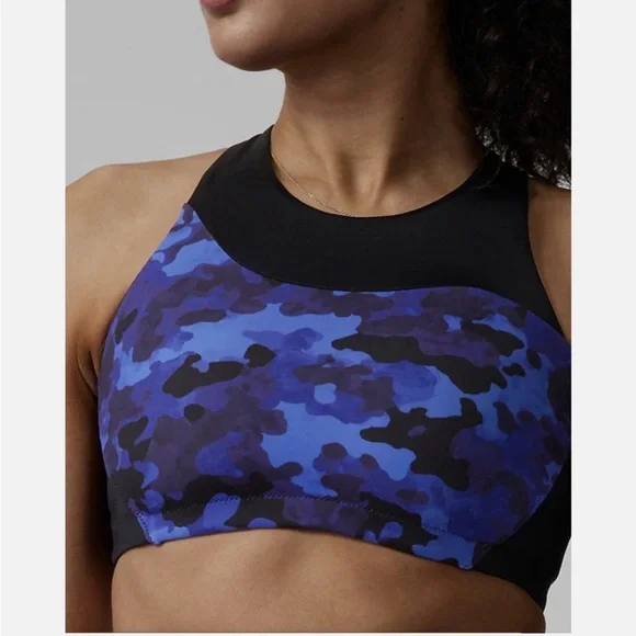 Athleta Freestyle Blue and Black Cloud Camo Dress Blue Bikini Set - 3 pcs Size M - Picture 13 of 16